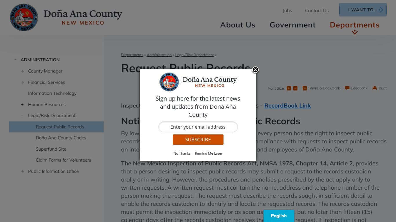 Request Public Records | Doña Ana County, NM