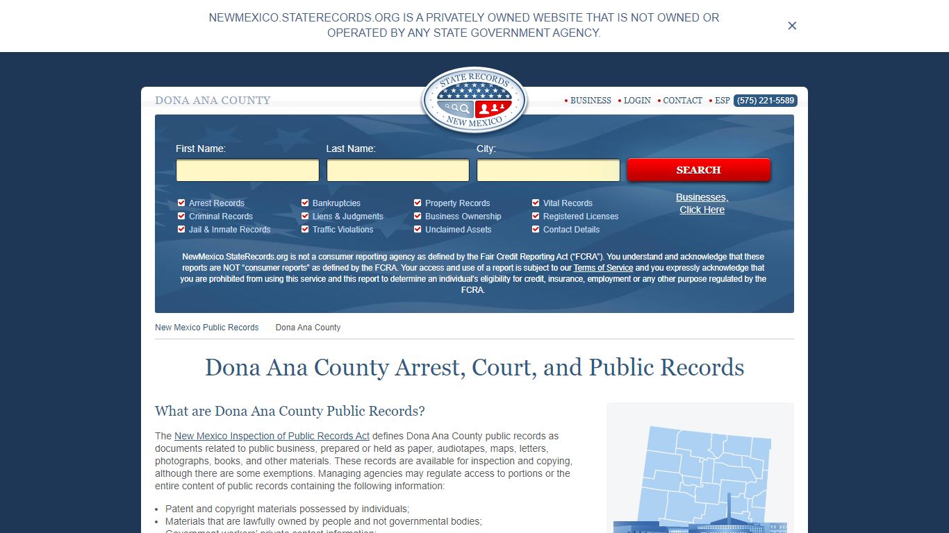 Dona Ana County Arrest, Court, and Public Records